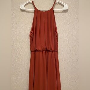 Lush Rust Halter Dress S